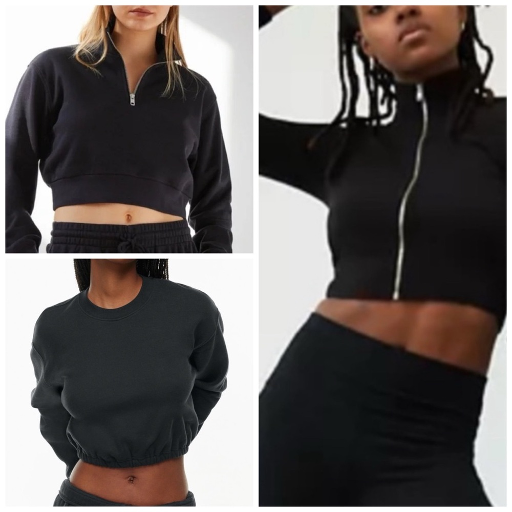 TNA Aritzia XS Black Top Bundle - Copley Top, 1/4 Zip, & Sweater